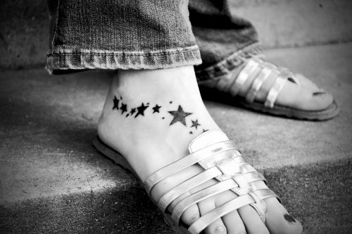 Tatuiruotė, Pėdos, Oda, Juoda Ir Balta, Žvaigždės, Juoda, Balta, Simbolis