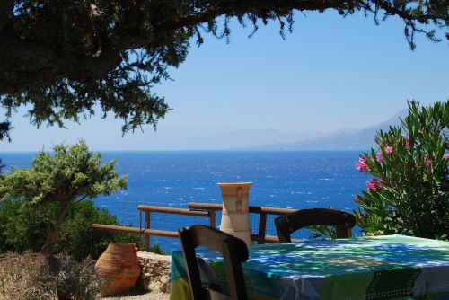 Tavern, Crete, Jūra, Šventė, Mėlynas Vanduo, Restoranas, Vaizdas