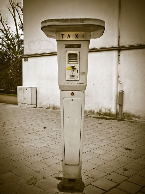 Taksi, Rufsaeule, Taksi Stotelė, Vintage, Senas, Nostalgija
