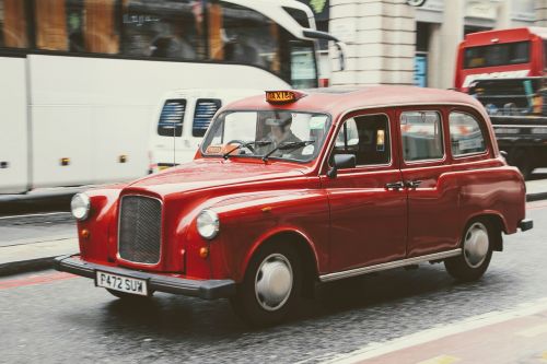 Taksi, Londonas, Automatinis, Raudona, Anglija, Jungtinė Karalystė, Transportas, Eismas
