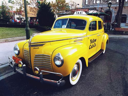 Taksi, Automobilis, Vintage, Senas
