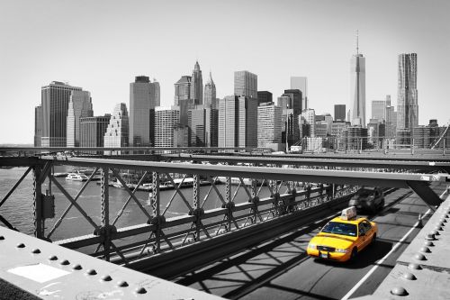 Taksi, Ny, Niujorkas, Miestas, Jungtinės Valstijos, Manhatanas, Miesto, Centro, Pastatai, Tiltas, Architektūra, Miestai