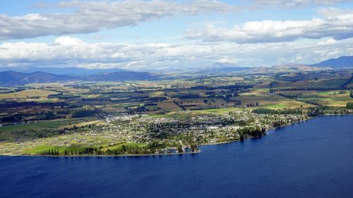 Te Anau, Oro Vaizdas, Naujoji Zelandija, Pietų Sala, Kraštovaizdis