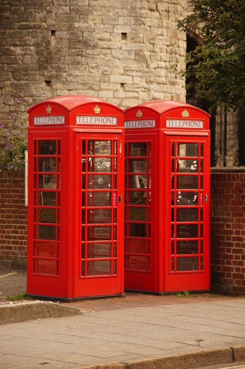 Telefonas, Stendas, Raudona, Retro, Britanija, Anglija, Dėžė