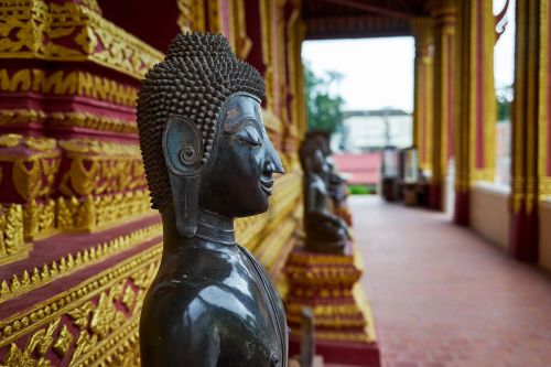 Šventykla, Statulos, Asija, Buda, Budistinis, Dievybė, Laosas, Vientiane