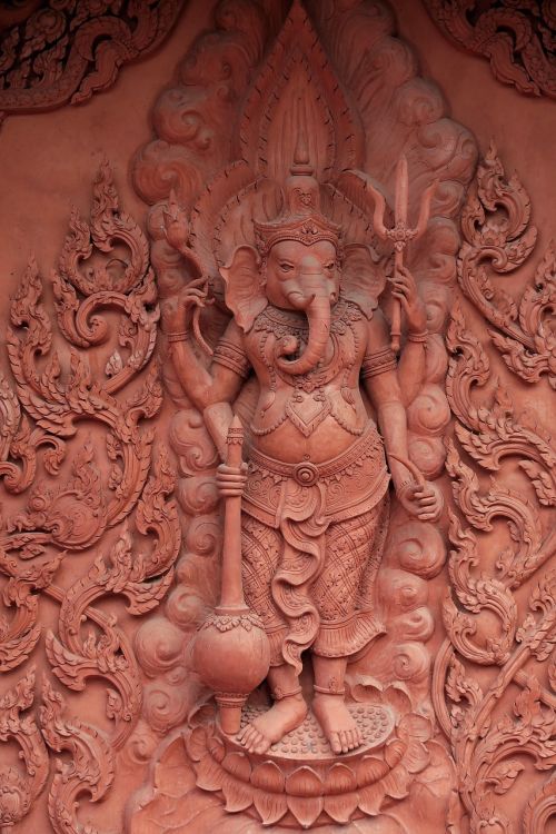 Šventykla, Tailandas, Koh Samui, Religija, Raudona Statula