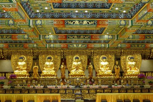 Šventykla, Honkongas, Asija, Religija, Architektūra, Budizmas, Kinija, Lantau, Figūra, Skulptūra, Dievybė, Auksinis