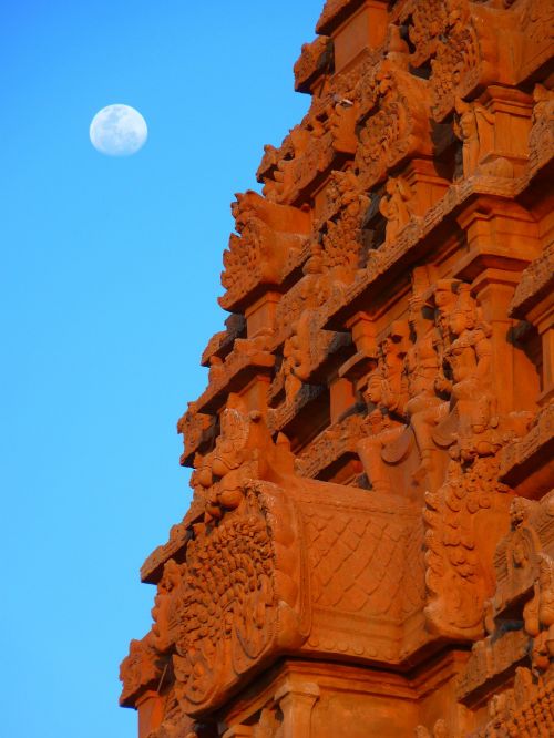 Šventykla, Brihadeshwara Templ, Mėnulis, Tanjore, Indija