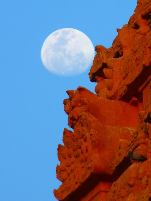 Šventykla, Brihadeshwara Templ, Mėnulis, Tanjore, Indija
