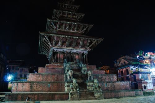 Šventykla,  Hinduizmas,  Naktis,  Nepalas