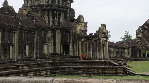 Šventykla, Angkor, Vienuolis, Kambodža