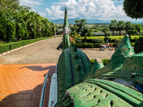 Šventyklos Kompleksas, Drakonai, Skulptūra, Laiptinė, Šiaurės Tailandas