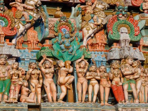 Šventyklos Figūros, Šventykla, Spalvinga, Vishnu, Kumbakonam, Indija