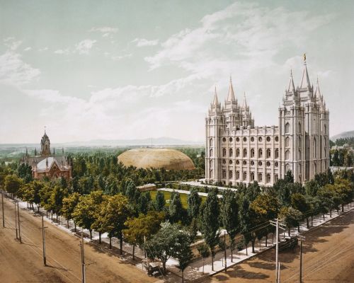 Šventyklos Aikštė, Bažnyčia, Salt Lake Miestas, 1899, Fotochromas