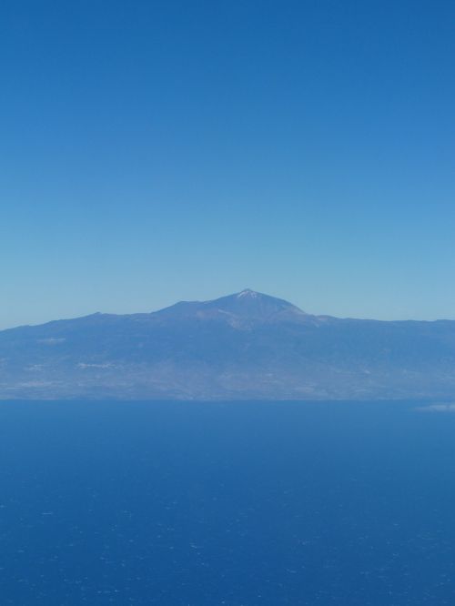 Tenerifė, Sala, Oro Vaizdas, Kalnas, Teide, Kanarų Salos, Vulkanas, Pico Del Teide, El Teide, Dangus, Tolimas Vaizdas, Mėlynas, Jūra