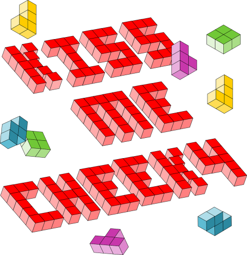 Tetris, Blokai, Žodžiai, Pabučiuok Mane, Žaidimas, 3D, Nemokama Vektorinė Grafika