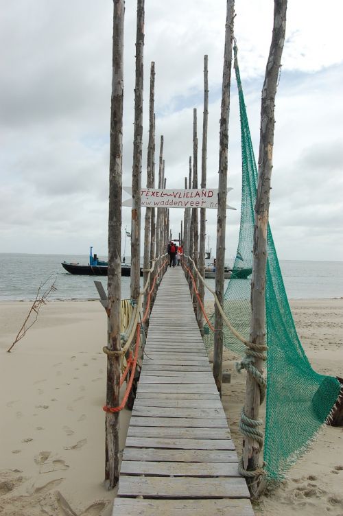 Texel, Vlieland, Pastoliai, Valtis, Papludimys, Medinis Tiltas, Turistai, Jūra, Vandenynas, Šventė