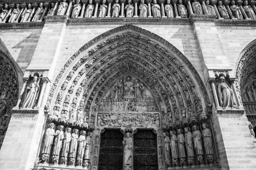 Tekstūra, Paris, Notre-Dame, Katedra, France, Bažnyčia, Juoda Ir Balta