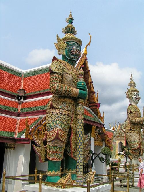 Tailandas, Šventykla, Paminklai, Skulptūra, Tikėjimas, Religija, Architektūra, Lauke, Dangus, Debesys