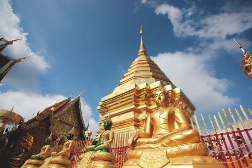 Tailandas, Šventykla, Doré, Buda, Religinis, Dangus, Budistinis, Asija