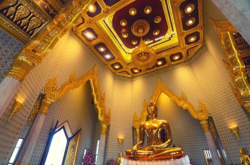 Tailandas, Buda, Šventykla, Bangkokas, Auksinė Buda, Wat Traimit, Asija, Platus Kampas, Religija