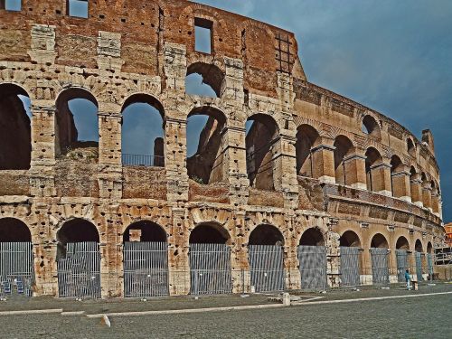Koliziejus, Roma, Paminklas, Italy, Architektūra, Senovės Laikai, Amfiteatras, Senas Pastatas, Monumentalus, Flawiusze, Cezaris