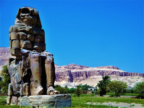 Memnono Kolosai, Egiptas, Statula, Thebes