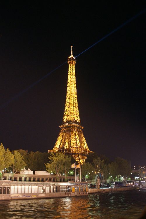 Eifelio Bokštas,  Paris,  Naktinis Vaizdas