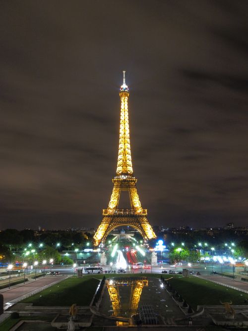 Eifelio Bokštas, France, Paris, Naktinis Vaizdas