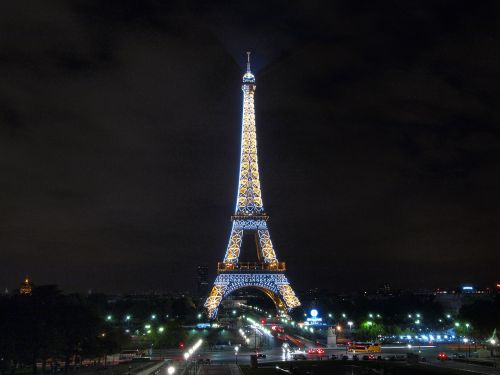 Eifelio Bokštas, France, Paris, Naktinis Vaizdas