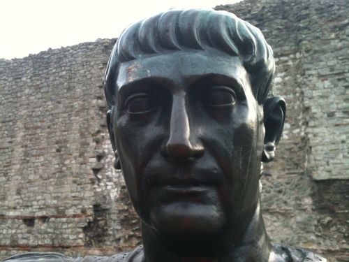 Trajan,  Imperatorius,  Romėnų,  Veidas,  Bronza,  Statula,  Londonas,  Reklama,  98-117,  Trajano Veidas