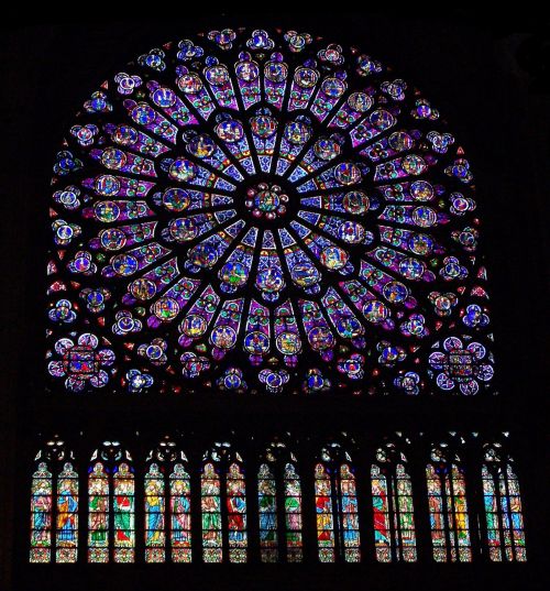 Stiklas,  Spalva,  Dažytos,  Paris,  France,  Katedra,  Notre-Dame,  Pilnas Vitražas