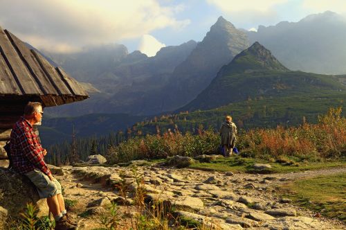 Aukštas Tatras, Kalnų Tatra, Lenkija, Kraštovaizdis, Kalnas, Viršuje, Rokas, Medis, Dangus, Vaizdas Iš Viršaus, Gamta, Peizažas, Žolė, Nacionalinis Parkas, Debesys