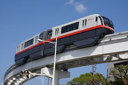 Monorailas, Okinawa, Mėlynas Dangus, Geležinkelių Tranzitas, Naha