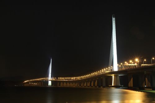 Naktis, Tiltas, Shenzhen Bay Bridge, Vakarinis Koridorius