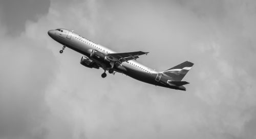 Lėktuvas, Boeing, Aeroflot, Juoda Ir Balta