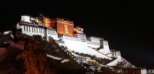 Potalos Rūmai, Tibetas, Naktis, Iškilmingas, Nuostabus