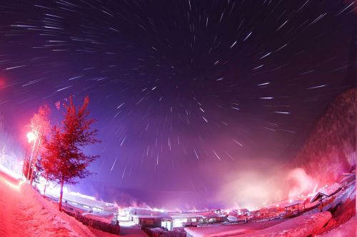 Kraštovaizdis,  Naktinis Vaizdas,  Sniegas