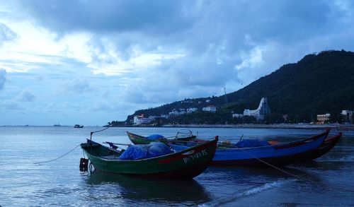 Jūra, Laivas, Saulėlydis, Vung Tau, Vietnamas