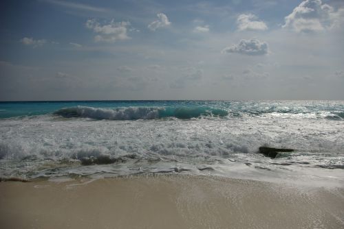 Jūra, Bangos, Papludimys, Sol, Cancun, Meksika