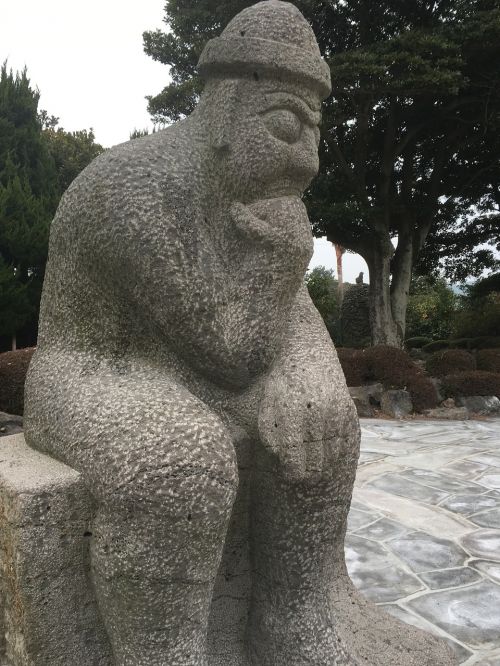 Mąstantis Žmogus, Jeju Sala, Korėja, Statula