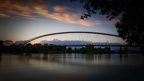 Trijų Šalių Tiltas, Weil Am Rhein, Abendstimmung