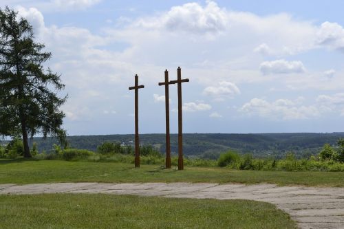 Trys Kryžiai, Janowiec, Panorama