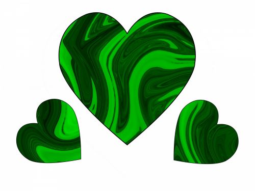 Swirly,  Deformuoti,  Širdis,  Valentine,  Valentino Diena & Nbsp,  Meilė,  Žalias,  Trys Žalios Sūkurinės Širdies 1