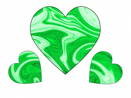 Swirly,  Deformuoti,  Širdis,  Valentine,  Valentino Diena & Nbsp,  Meilė,  Žalias,  Trys Žalios Sūkurinės Širdies 2