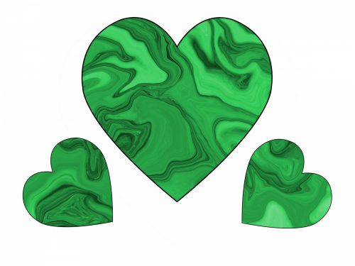 Swirly,  Deformuoti,  Širdis,  Valentine,  Valentino Diena & Nbsp,  Meilė,  Žalias,  Trys Žalios Sūkurinės Širdys
