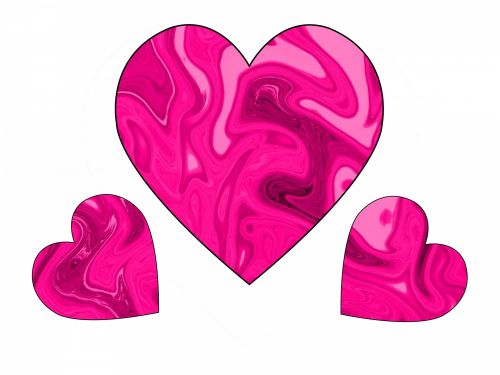 Swirly,  Deformuoti,  Širdis,  Valentine,  Valentino Diena & Nbsp,  Meilė,  Rožinis,  Trys Rožinės Sūkurinės Širdies 1
