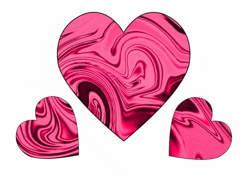 Swirly,  Deformuoti,  Širdis,  Valentine,  Valentino Diena & Nbsp,  Meilė,  Rožinis,  Trys Rožinės Sūkurinės Širdies 2