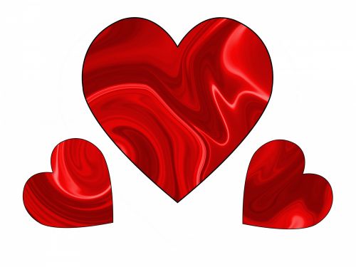 Swirly,  Deformuoti,  Širdis,  Valentine,  Valentino Diena & Nbsp,  Meilė,  Raudona,  Trys Raudonos Sūkurinės Širdies 1