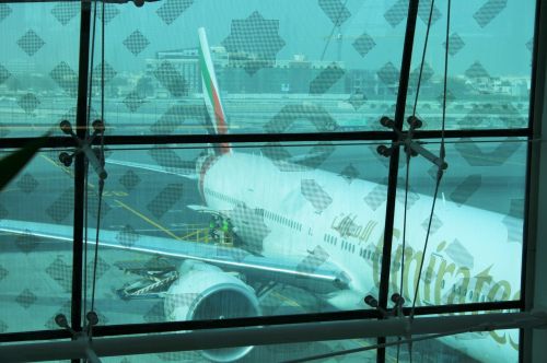 Oro Uostas,  Langas,  Atspalvis,  Žalias,  Orlaivis,  Per Dubai Oro Uosto Langą